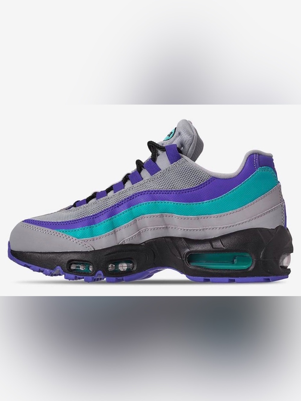 Nike Air Max 95 Gray Purple Aqua Sneakers Men’s Size 11 - Picture 3 of 7